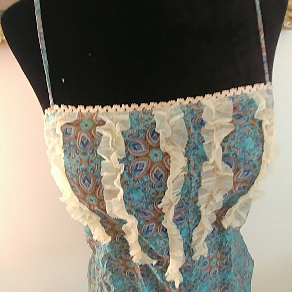 Vintage 90's boho ruffled tank top - Picture 4 of 8